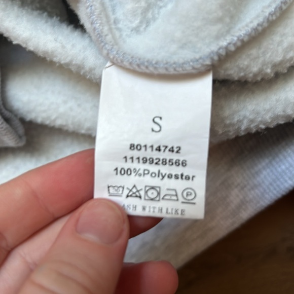 Grey Hooded Zip-Up Sweatshirt Size Small - Picture 2 of 2